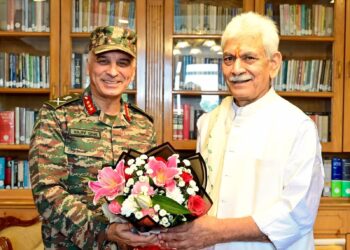 Lt Gen Rajiv Ghai Meets LG Manoj Sinha, Reviews J&K Security Situation
