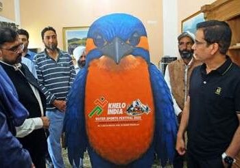 Satish Sharma launches Mascot, Logo, Anthem, Jerseys for Khelo India Water Sports Festival 2025