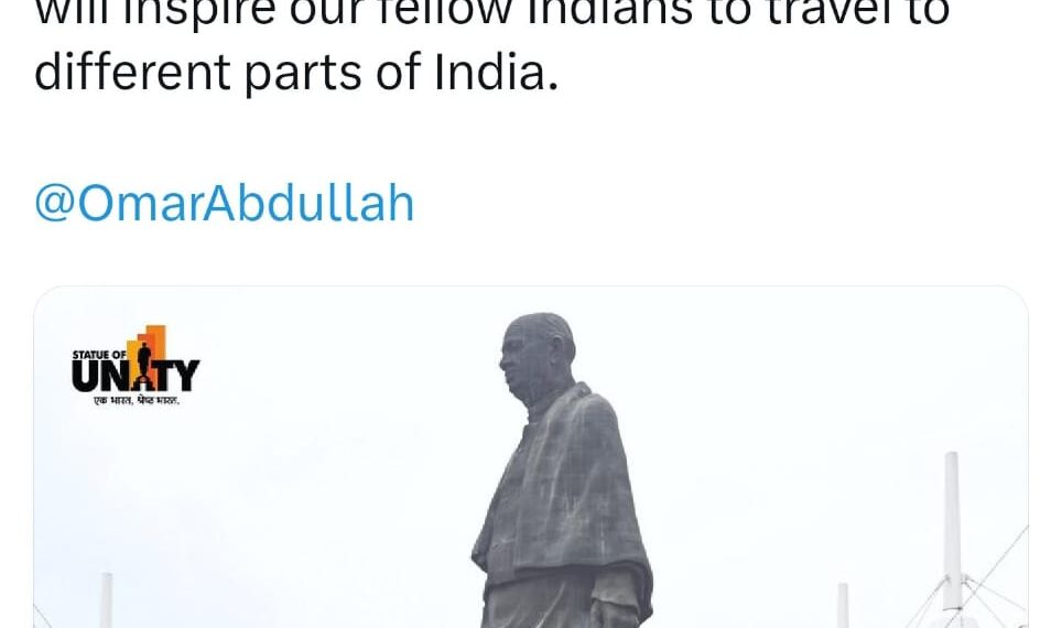 PM Modi Welcomes Omar Abdullah’s Visit to Statue of Unity, Calls It a Message of National Integration