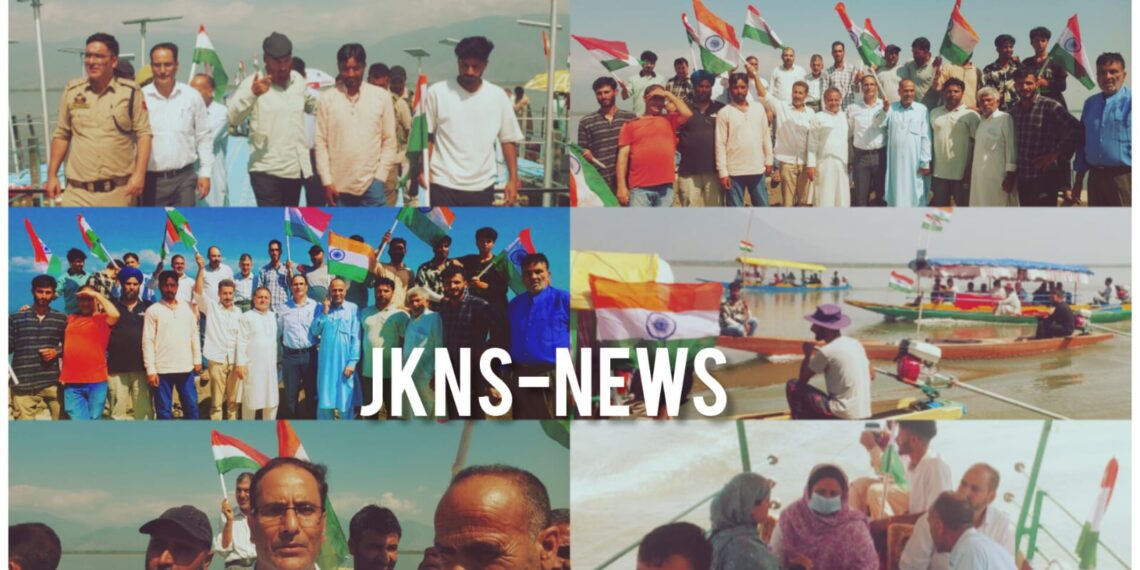 Tiranga Shikaras Glide Across Wular in Pre-Independence Day Celebration
