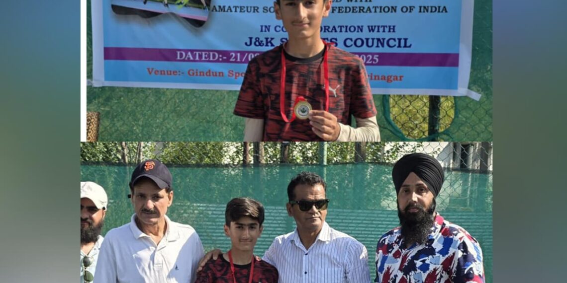 Srinagar’s Mohammad Qais Shines, Bags Gold in Soft Tennis Championship