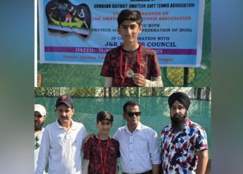 Srinagar’s Mohammad Qais Shines, Bags Gold in Soft Tennis Championship