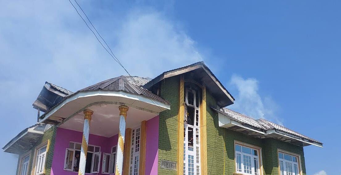 Fire Damages Roof-Top of House in Sopore Fire