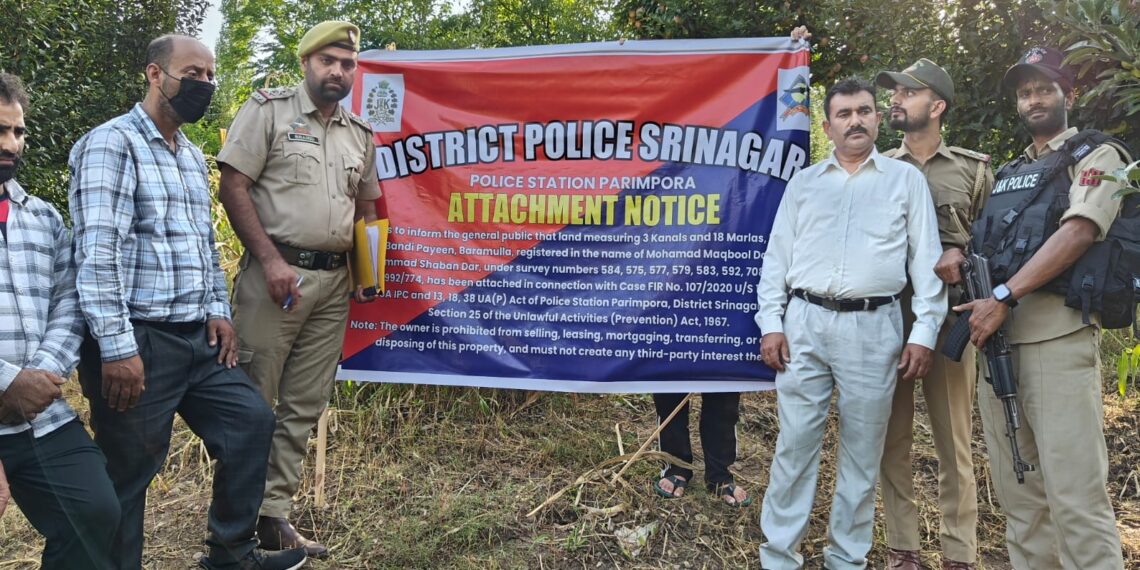 Terrorist’s Property Attached Under UAPA in Baramulla, Value Estimated at ₹1 Crore