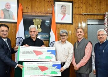 MD & CEO J&K Bank presented two dividend cheques of