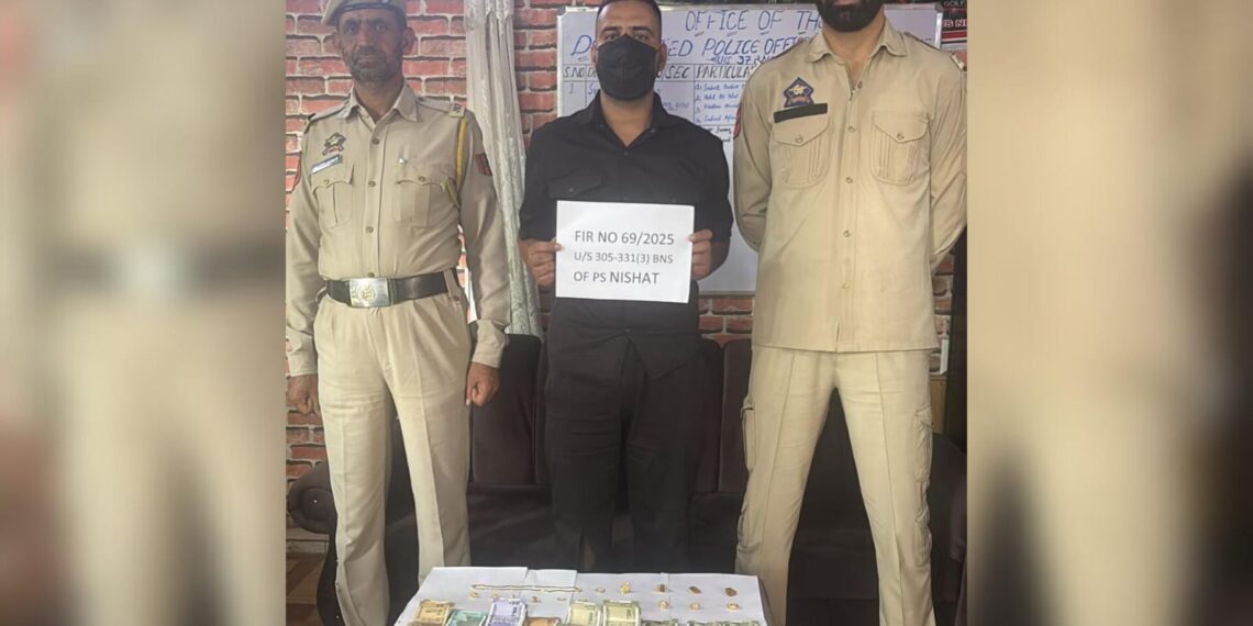 Accused Nabbed, Gold & Cash Recovered in Srinagar Theft Case