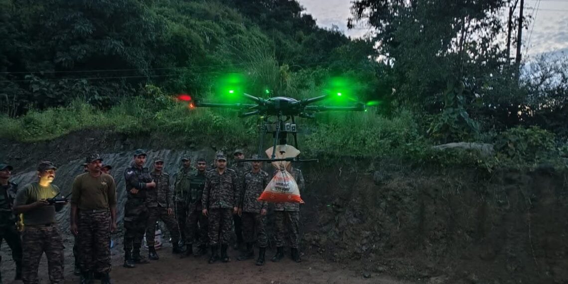 Drone Operation by Army Brings 300 Kg Essential Supplies to Flood-Isolated Chilla Village