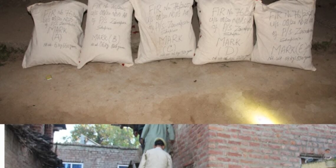 War Against Drugs; Major Success Against Narcotics: Shopian Police Seize 31.8 Kgs Charas