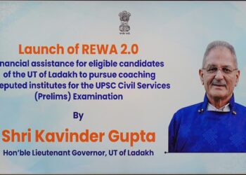 LG Ladakh launches REWA 2.0 Scheme, Says scheme removes financial barriers for Ladakh’s UPSC aspirants