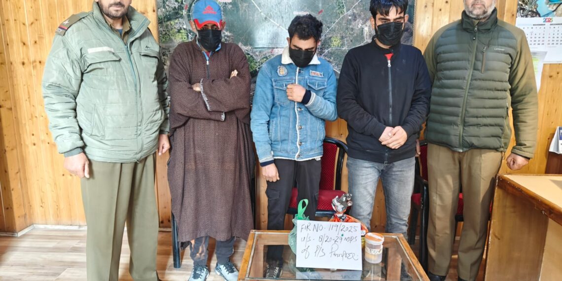 Pampore Police Bust Drug Racket, Three Arrested with Narcotics Seized