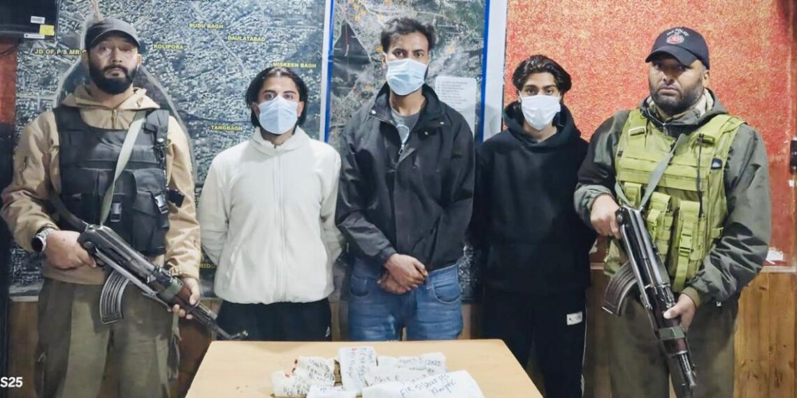 Srinagar Police Avert Possible Terror Strike; Three Held with Pistol and Rounds