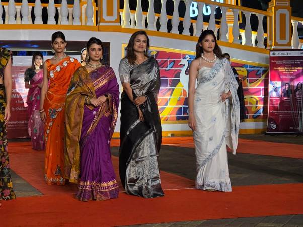 DC Handlooms present ‘Sarees in Motion: 70MM on Runway’, a fashion show at IFFI 2025