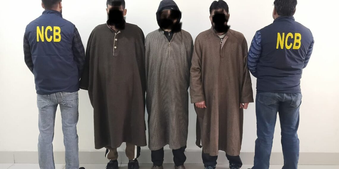 NCB Srinagar Dismantles Charas Supply Module; 2.730 kg Seized, Three Arrested
