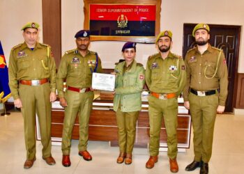 Srinagar Police Awarded Best Performing District in North Zone for Mobile Recovery via CEIR Portal
