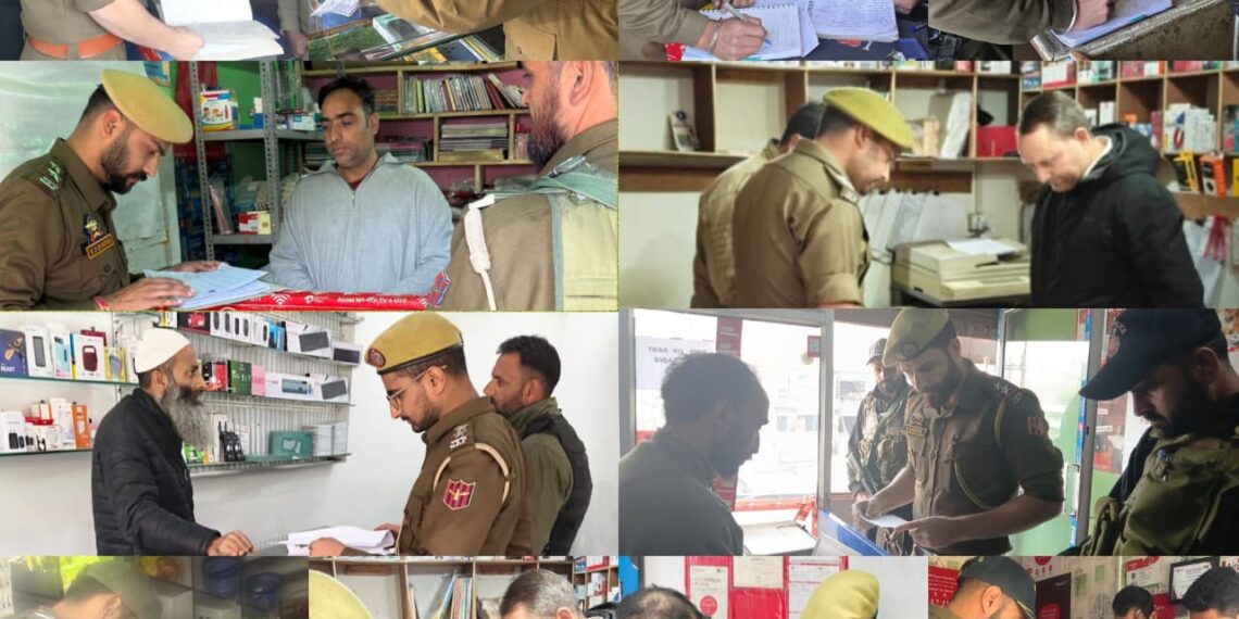 Sopore Police Launch Massive Crackdown on SIM Misuse; Vendors Inspected Across District for Security Compliance