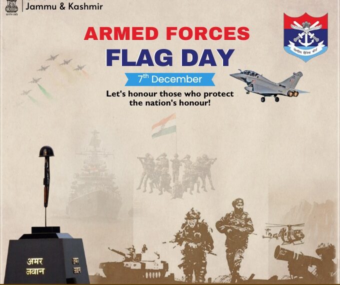 LG Sinha Pays Tribute on Armed Forces Flag Day, Calls for Generous Public Contribution