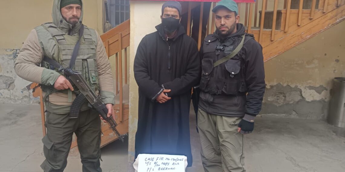 Budgam Police Arrests Drug Peddler; Contraband Recovered