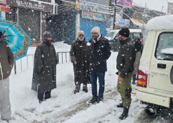 SDM Kokernag Reviews Snow Clearance, Regulates Traffic on NH Amid Snowfall