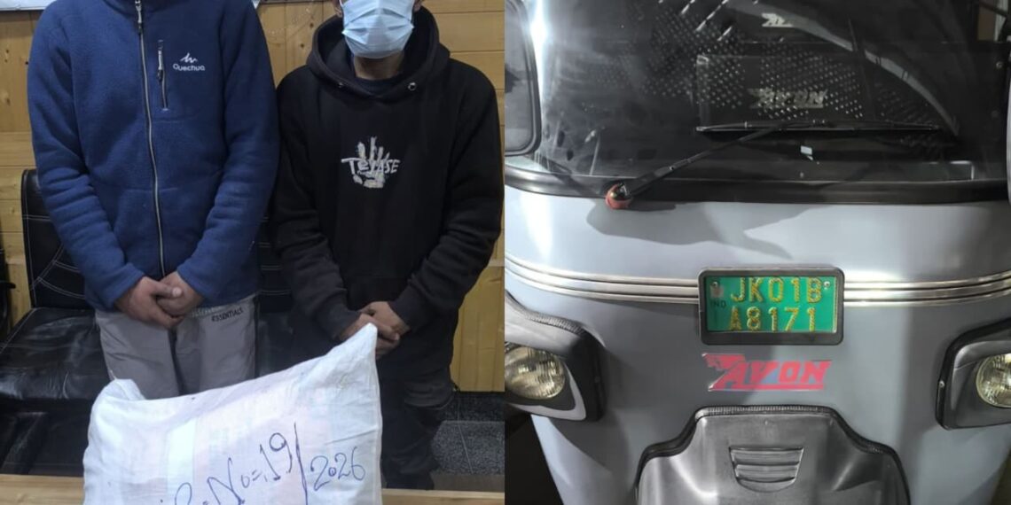Drug Menace Hit Hard: Sopore Police Nab Two Peddlers, Recover Poppy Straw at Busy Main Chowk