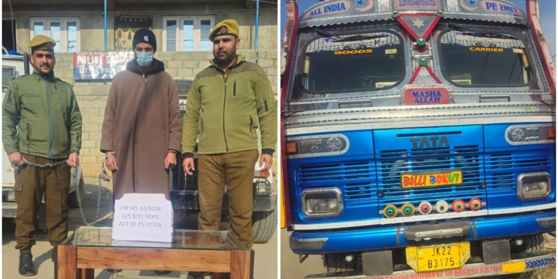 Drug Haul in Litter: Pulwama Police Seize Heroin, Truck Driver Taken into Custody
