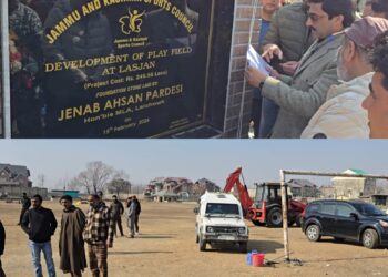 MLA Ahsan Pardesi Fulfils Key Poll Promise, Lays Foundation of ₹2.45 Crore Indoor Stadium at Lasjan