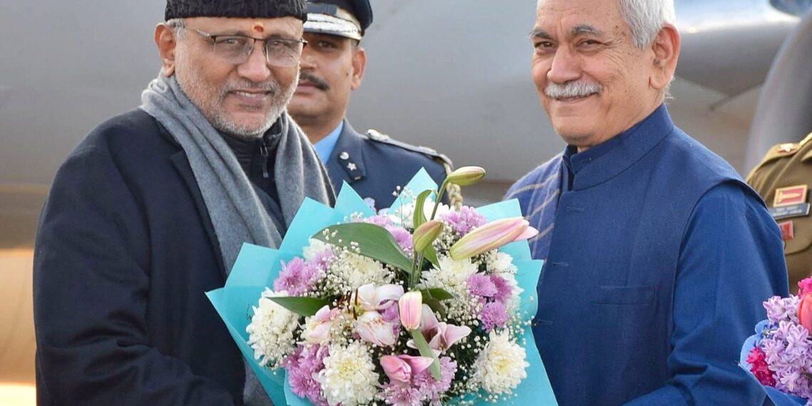 LG Manoj Sinha Receives Vice President C.P. Radhakrishnan at Srinagar Airport