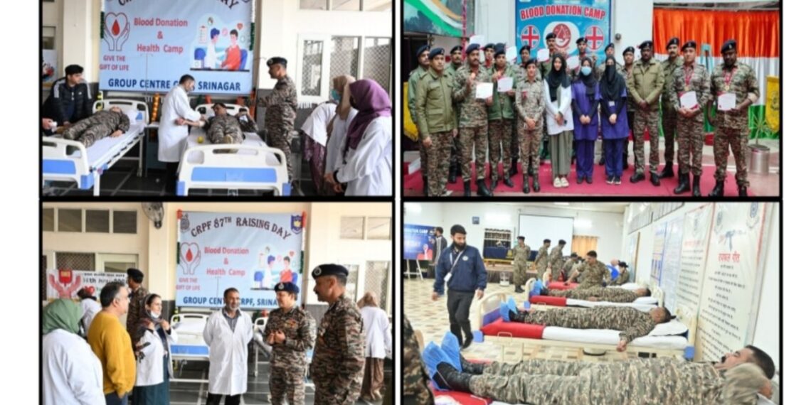 CRPF’s Srinagar Sector organizes blood donation camps on the occasion of 87th CRPF Raising Day