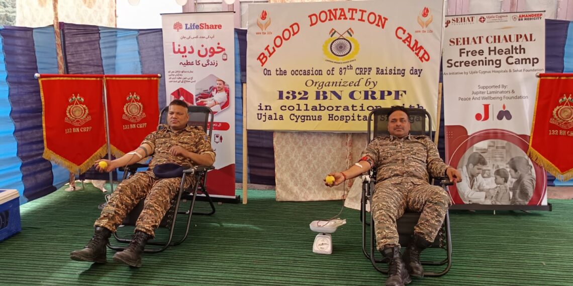 CRPF Organizes Blood Donation Camp in Srinagar on 87th Raising Day