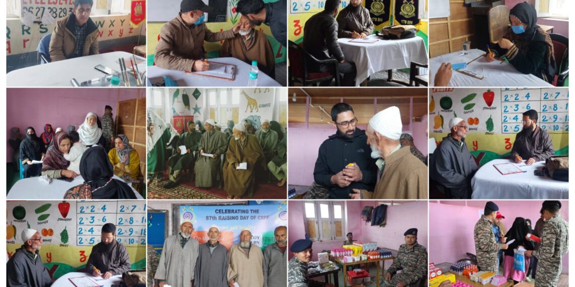 179 BN CRPF Organizes Free Medical Camps in Sopore on 87th Raising Day