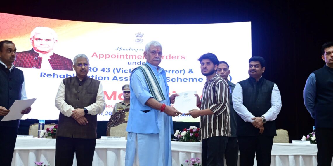 LG Sinha Hands Over Jobs to Families of Terror Victims, Declares End of Terror Ecosystem in J&K