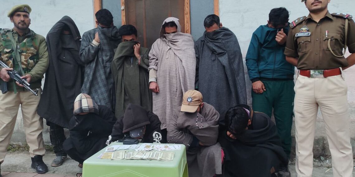 Bandipora Police Cracks Down on Gambling; 10 Persons Apprehended in Banyari Ajas