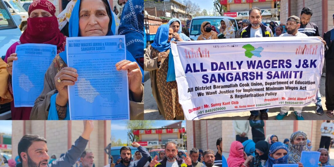 Beerwah Cooks Hit Streets Over Meagre Pay, Seek Regularisation and Minimum Wages
