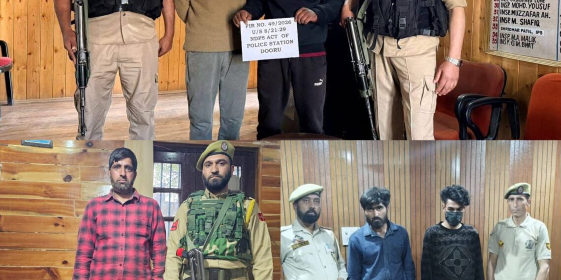 Major Anti-Drug Crackdown in Anantnag; Five Peddlers Arrested in Three Separate Cases