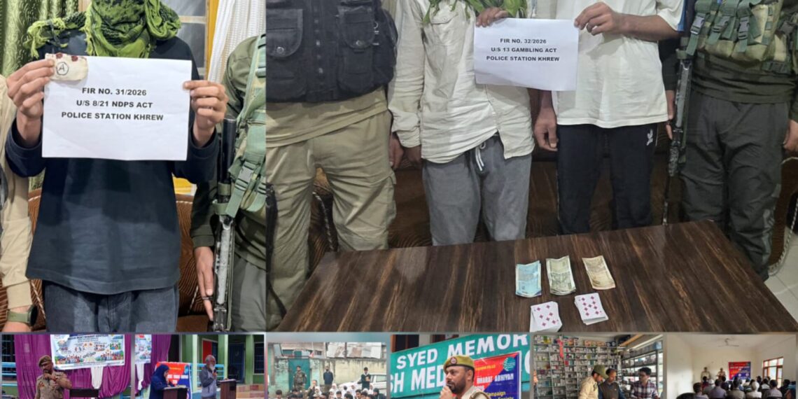 Awantipora Police Step Up Crackdown: Drug Peddler Held, Gambling Busted