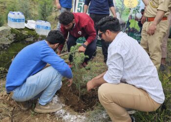 Community-Led Drive Sees 500 Deodar Saplings Planted in Srinagar’s Dignibal Forest Block