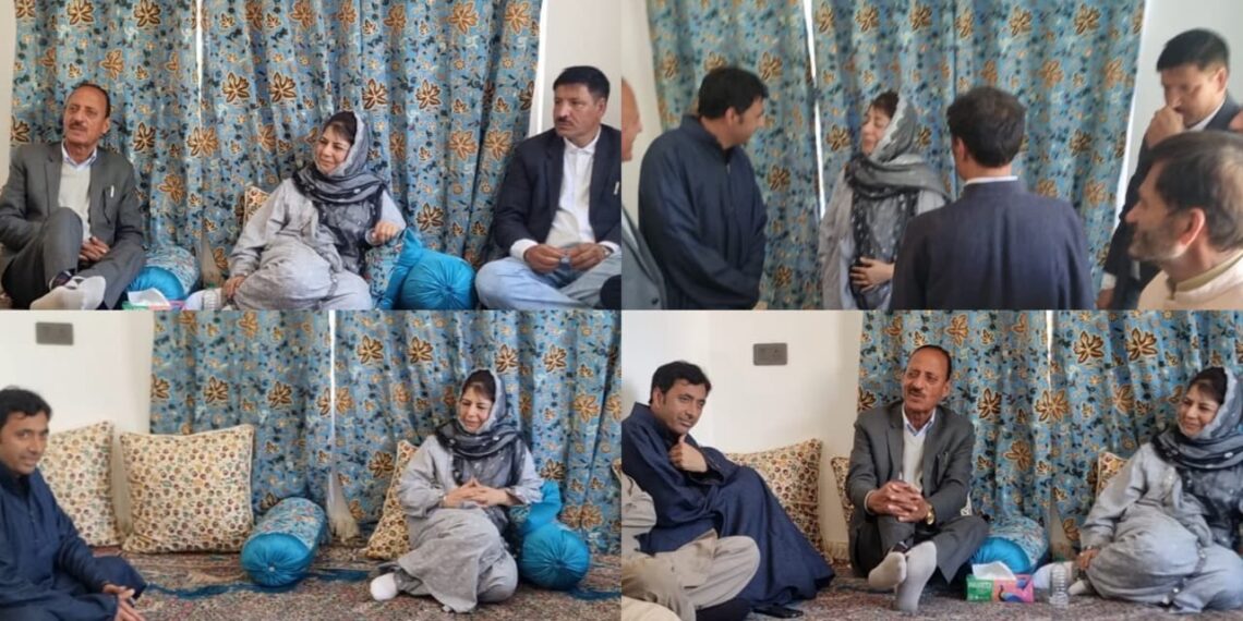 Mehbooba Mufti Condoles Demise of Journalist Yahya Sultan’s Father, Visits Bereaved Family