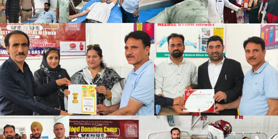Mega Blood Donation Camp Held at SDH Beerwah, Around 50 Units of Blood Donated