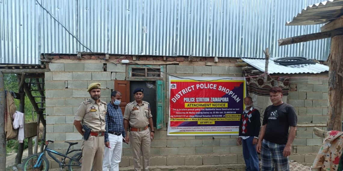 Drug Money Under Scanner: Shopian Police Seize Property Linked to Narcotics Trade