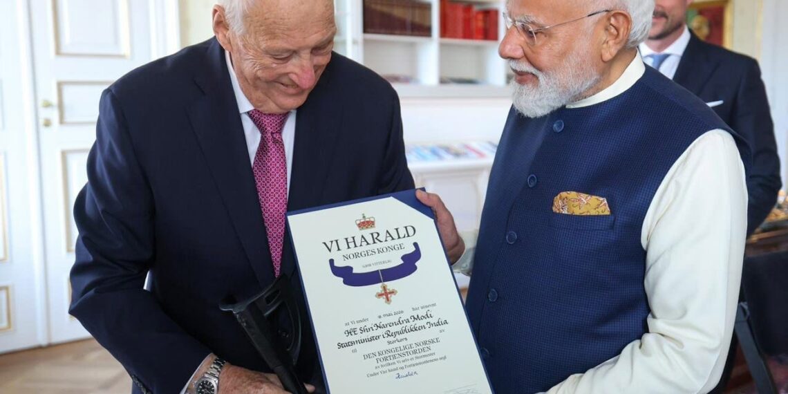 PM Modi Honoured With Norway’s Top Civilian Award in Oslo