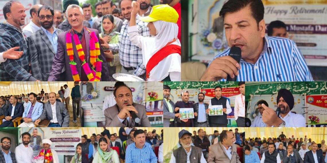 Grand Farewell Ceremony Held in Honour of Ghulam Mustafa Dar in Narbal, Budgam
