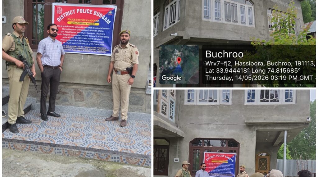 Budgam Police Tightens Noose on Drug Mafia, Attaches Properties Worth ₹80 Lakh in Chadoora