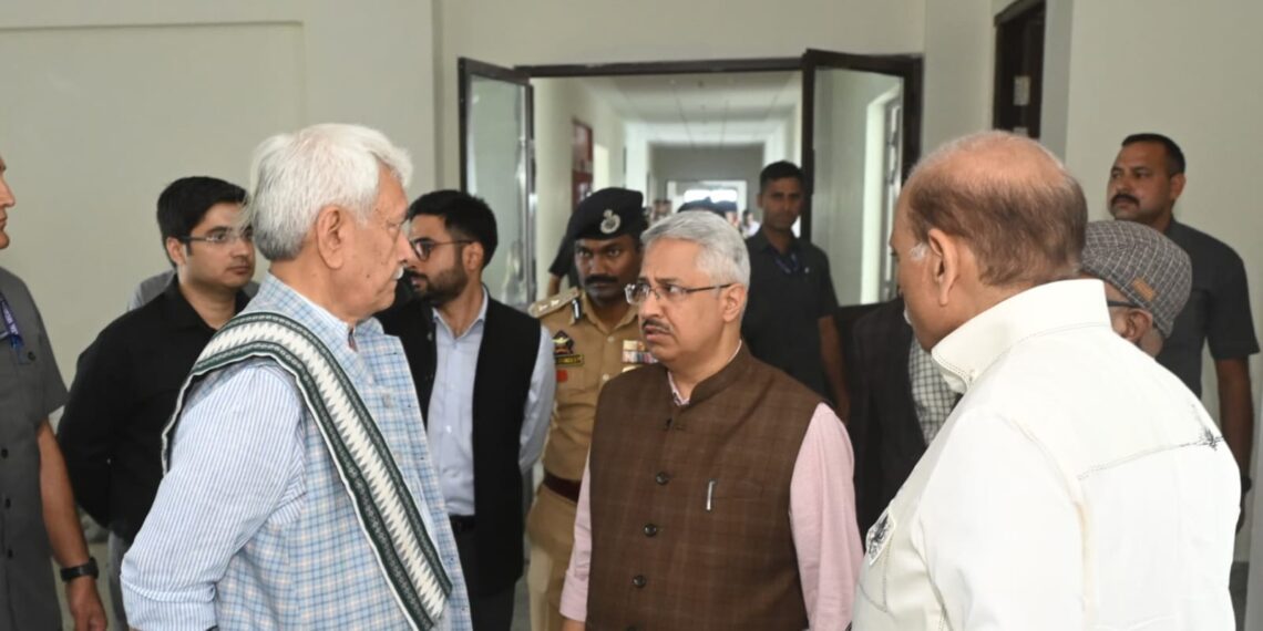LG Manoj Sinha Reviews Amarnath Yatra Preparations at Pantha Chowk Yatri Niwas