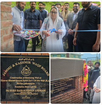 Dr Darakhshan launches shrine upgrade works, lays foundation for new projects in Aishmuqam and sarbal