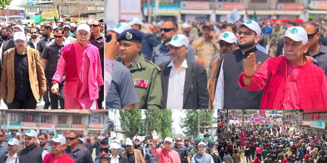Record Public Participation in ‘Nasha Mukt Padyatra’ Led by Lieutenant Governor in Budgam
