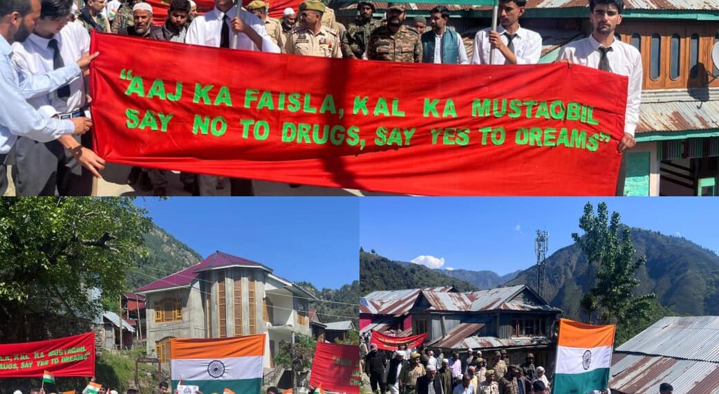 Mass Anti-Drug Awareness Drive Held in Karnah’s Parada Village, Youth Lead ‘Say No to Drugs’ Campaign
