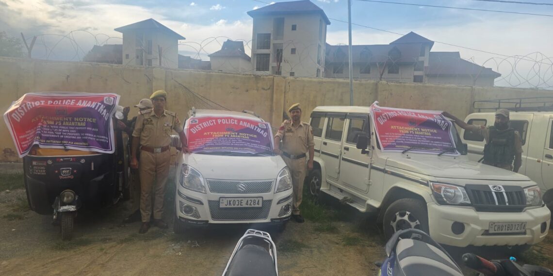 Anantnag Police Seizes 08 Vehicles Linked to Drug Trade, Intensifies Financial Crackdown on Narcotics Network
