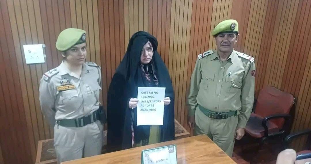 Notorious Woman Drug Peddler Nabbed in Anantnag; Heroin-Like Substance Seized