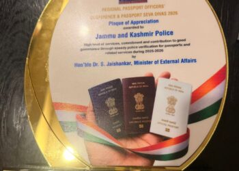 J&K Police Bags National Passport Seva Award for Second Consecutive Year
