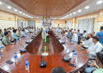 JK Rehbar-e-Taleem Teachers Forum Holds Oath Ceremony for Newly Elected President Khalid Rafiq Bhat at Manasbal