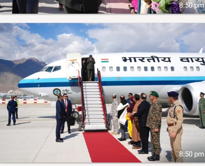 Vice President C.P. Radhakrishnan Arrives in Ladakh on First Official Visit
